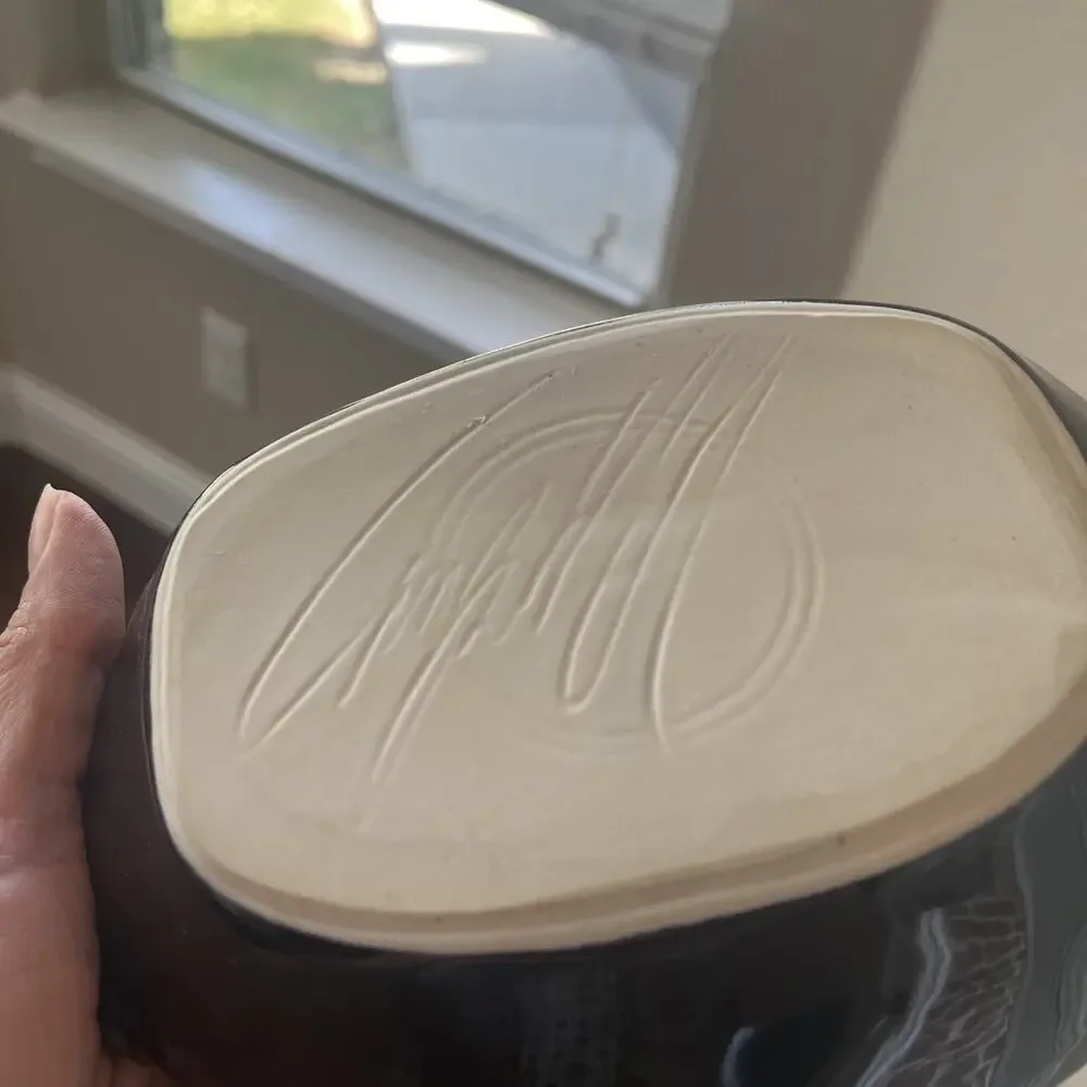Vintage Bill Campbell Ceramic Leaf Baker Serving Dish - Signed Art Pottery